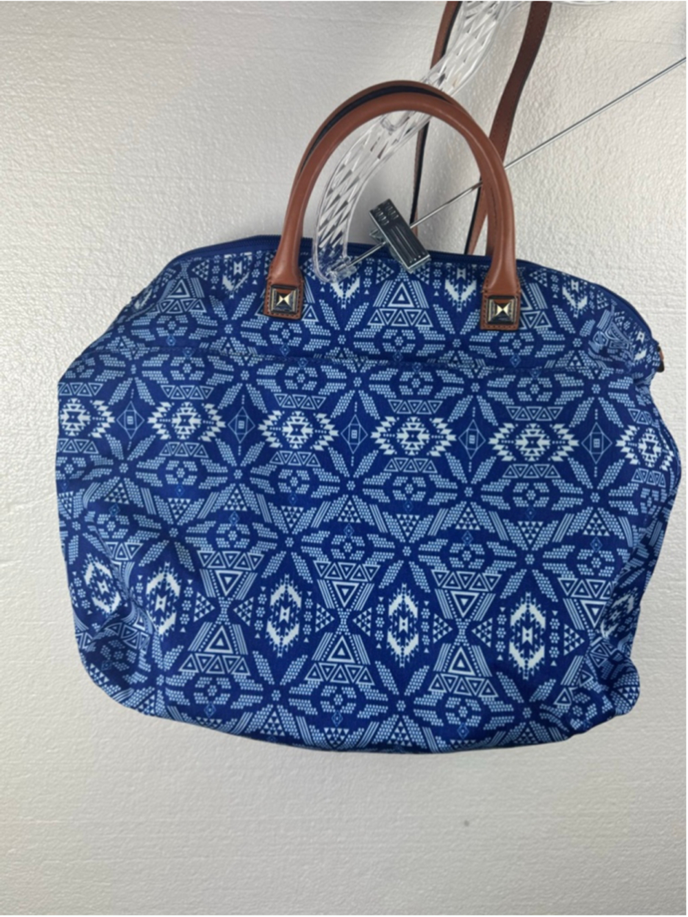 Rebecca Minkoff Blue & White Patterned Satchel One Size - Picture 7 of 10